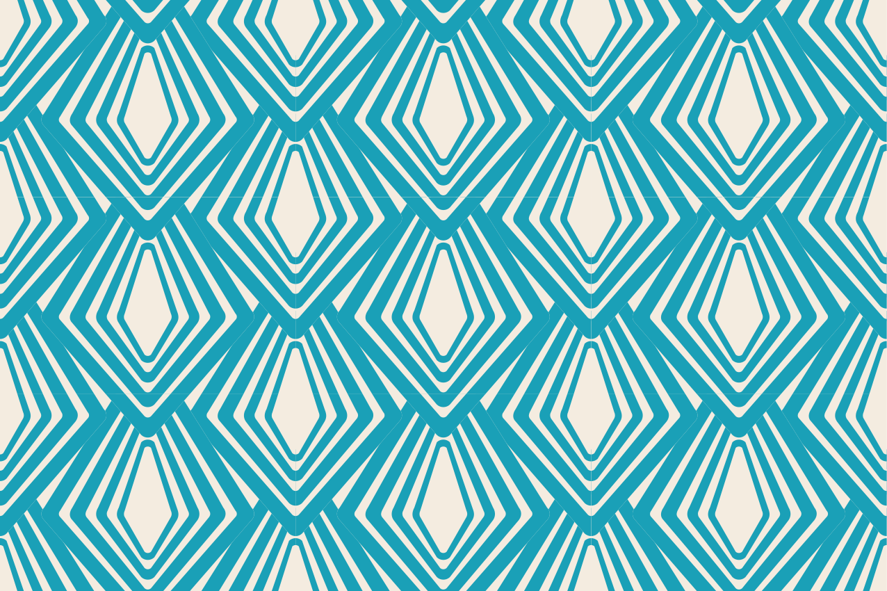 Geometric blue pattern modern placemat - TenStickers
