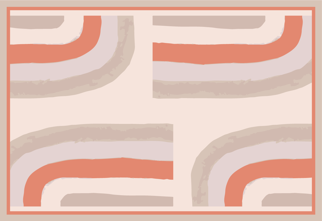Modern placemat with colorful curved patterns - TenStickers