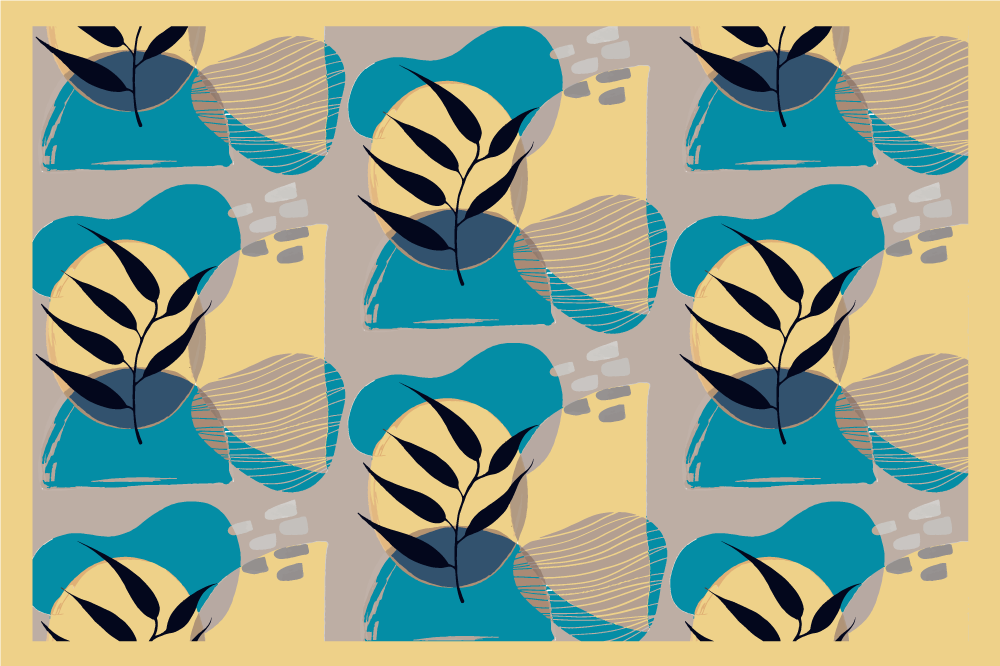 Modern placemat with trendy leaf designs - TenStickers