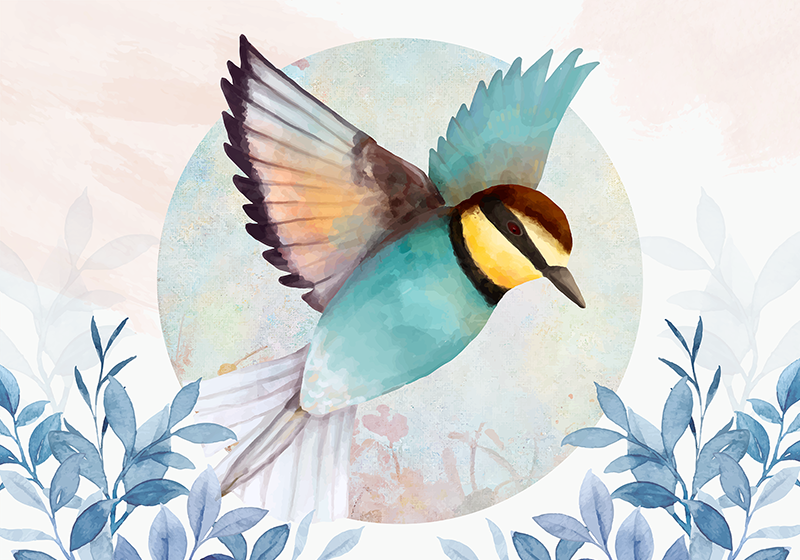 Original placemat with lively bird artwork - TenStickers