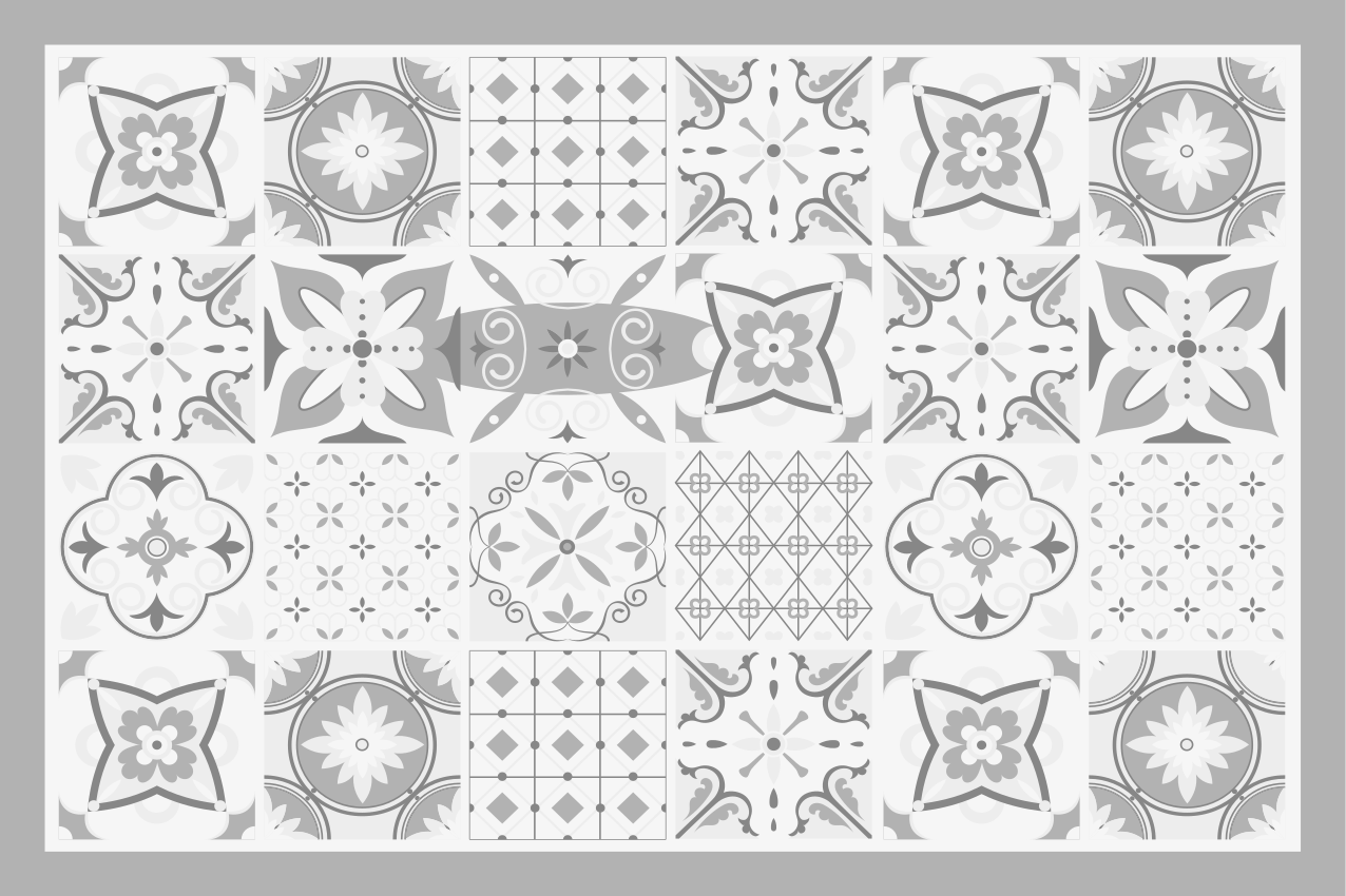 Placemat elegant monochrome patterns - TenStickers