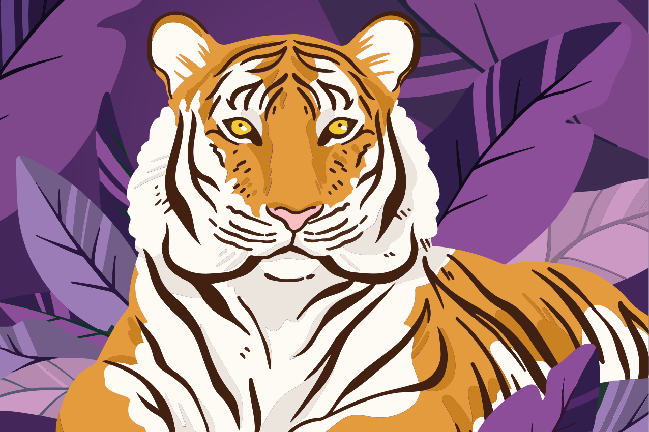 Children placemat majestic tiger portrait - TenStickers