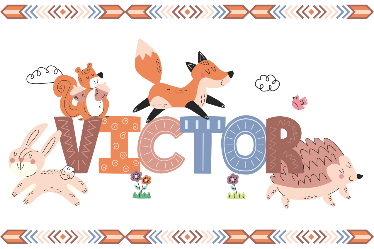 Children placemat animal friends gathering - TenStickers