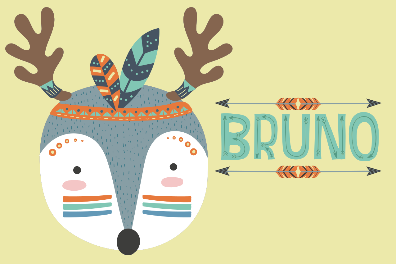 Children placemat cute reindeer face - TenStickers