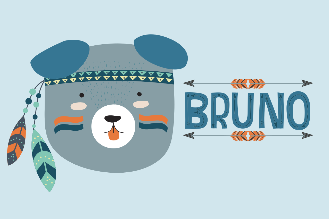 Children placemat cute bear face - TenStickers