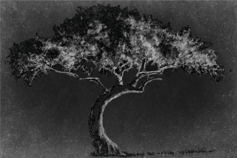 Placemat artistic tree silhouette - TenStickers