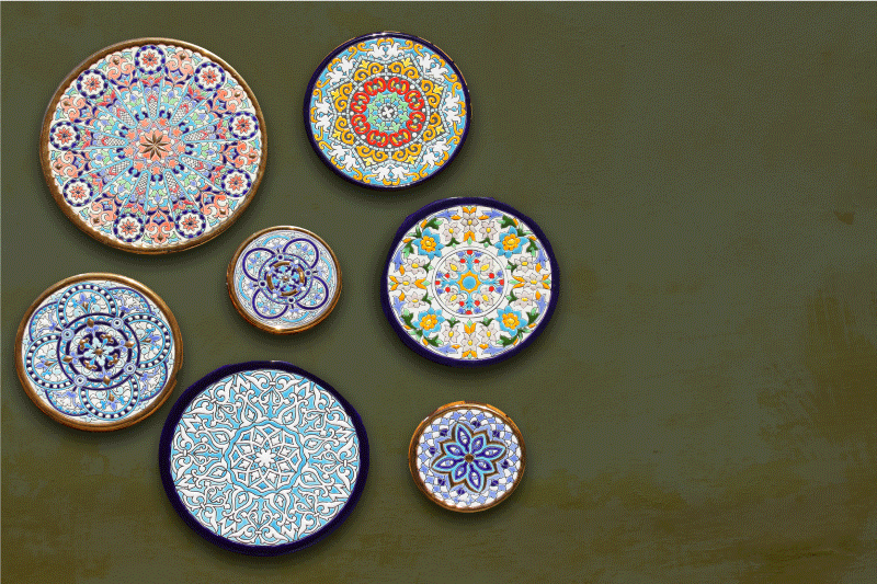 "Boho" ceramic immitation round placemats - TenStickers