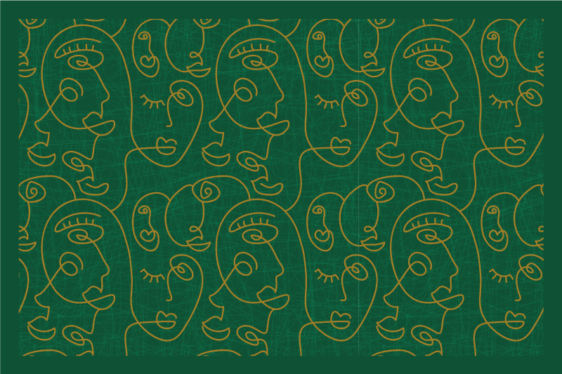 Original placemat abstract face design - TenStickers