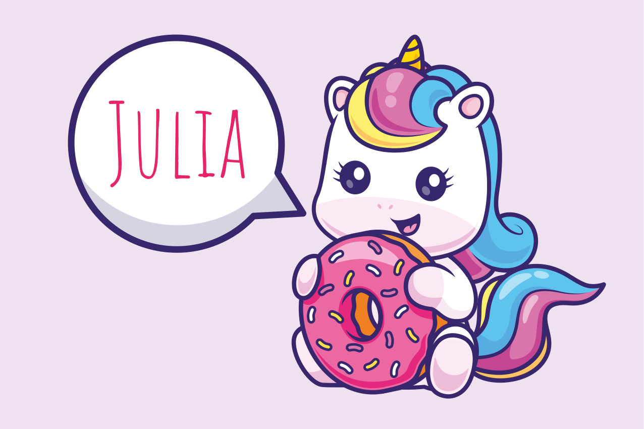 Unicorn with donut Personalised placemats - TenStickers