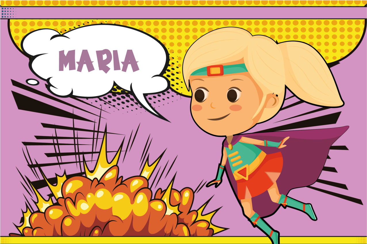 Comic superheroine Personalised placemat - TenStickers