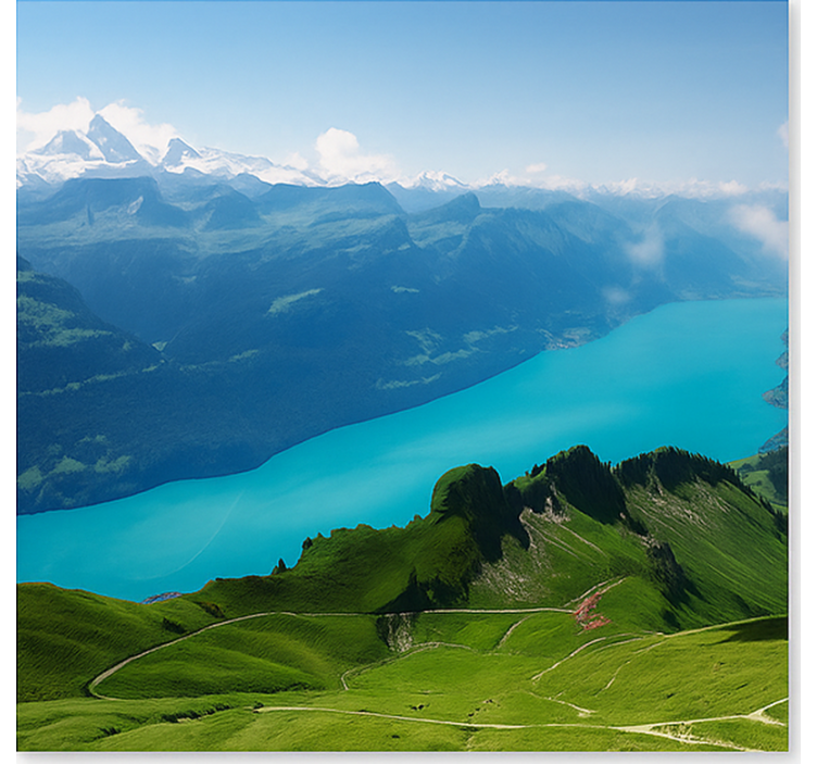 Snowy Alpine Peak mountain wall mural - TenStickers