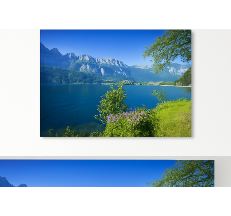 Mountain Lake Tranquility mountain wall mural - TenStickers