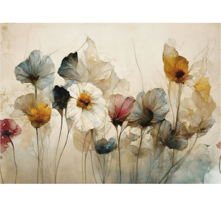Dry beautiful flowers wall mural - TenStickers