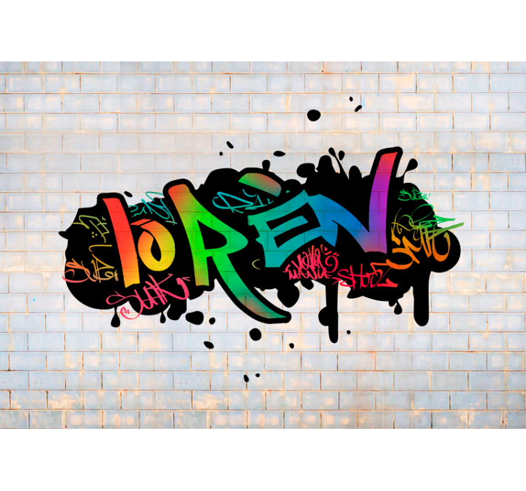 Personalized color name graffiti Wall Mural - TenStickers