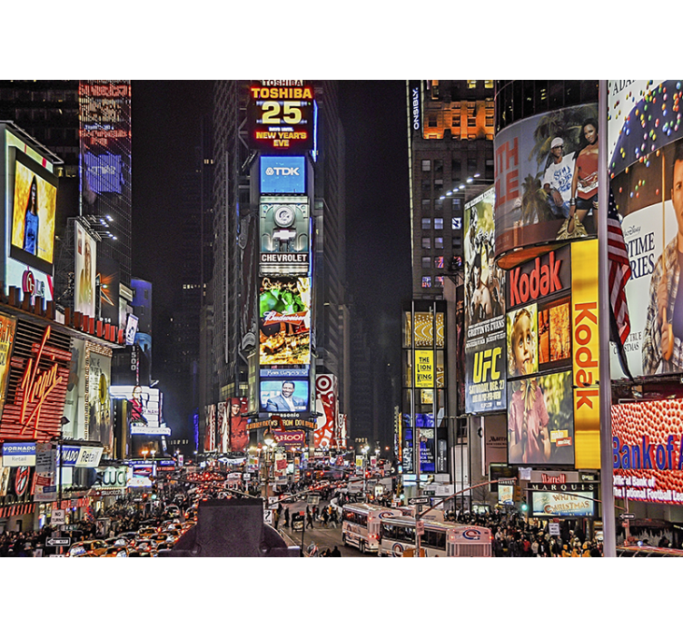 New york wall mural vibrant times square - TenStickers