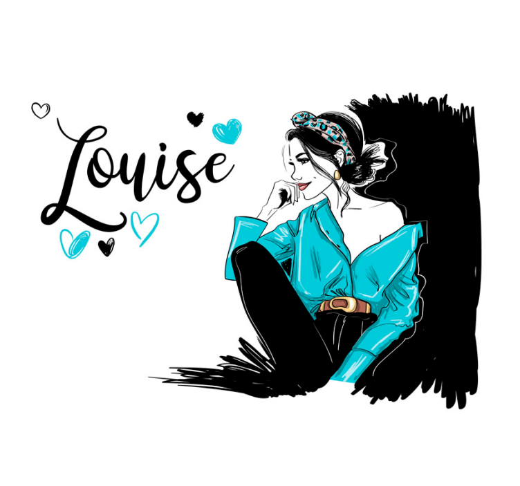 Phrase wall mural stylish woman illustration - TenStickers
