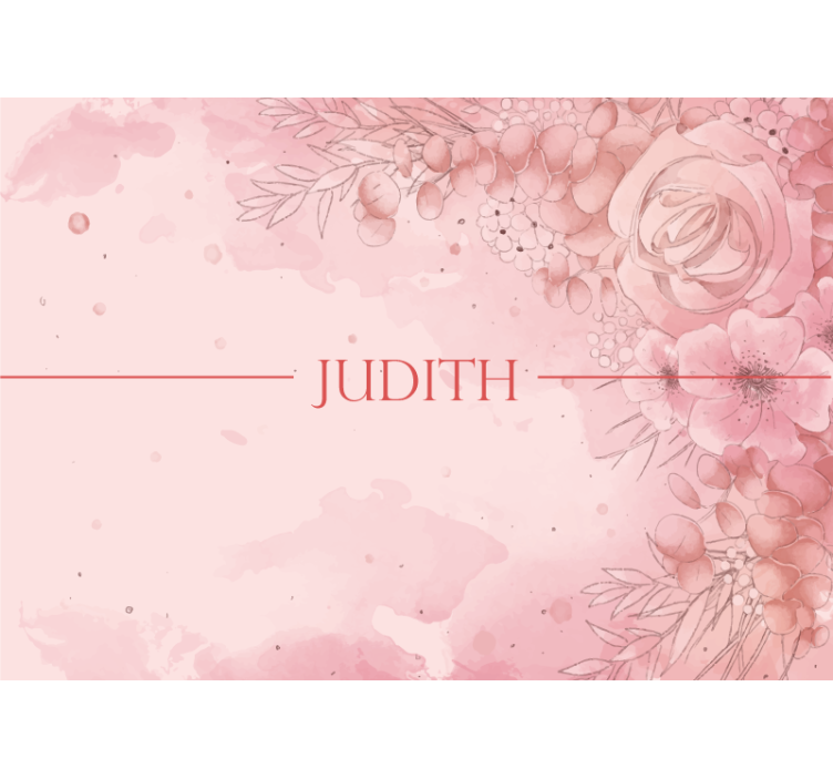 Pink personalised floral custom wall mural - TenStickers