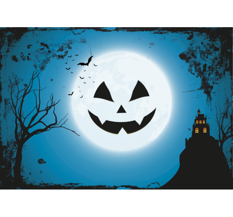 Spooky Pumpkin Grin halloween wall mural - TenStickers