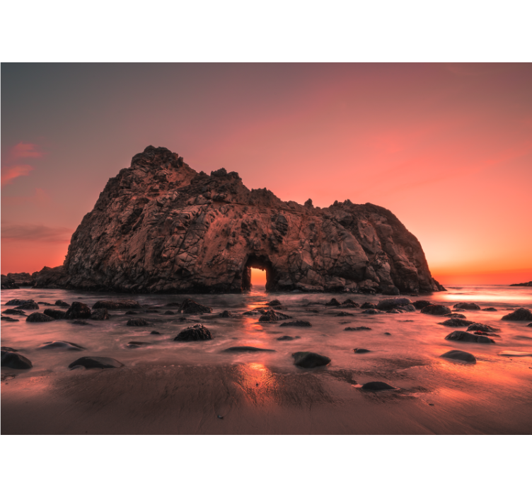 Rocky Coast Sunset landscape mural - TenStickers