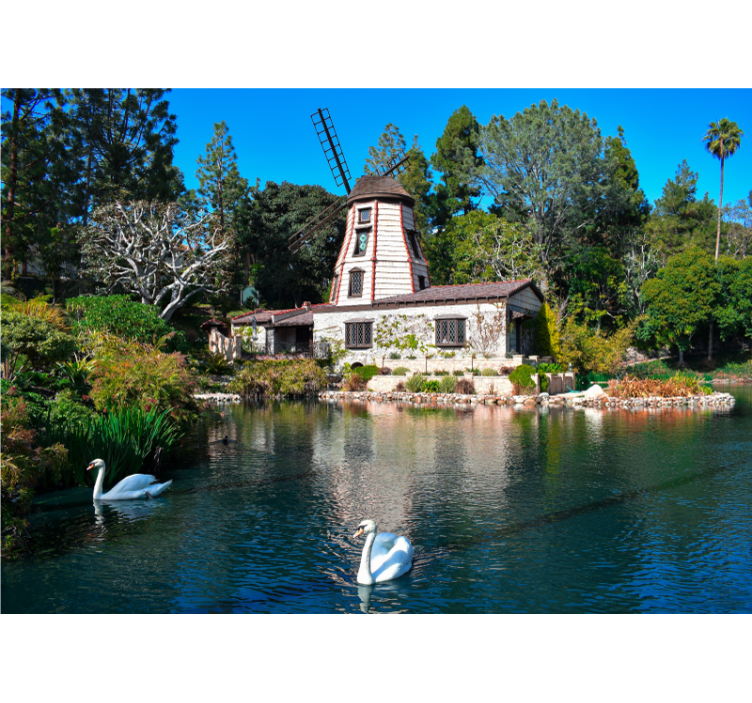 Charming Windmill Retreat landscape mural - TenStickers