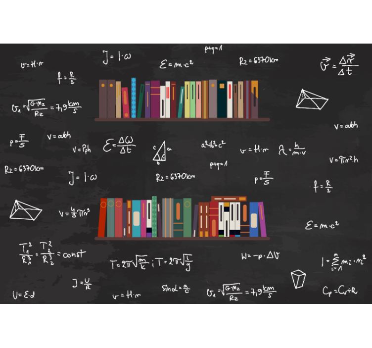 Mathematical Book Collection phrase wall mural - TenStickers