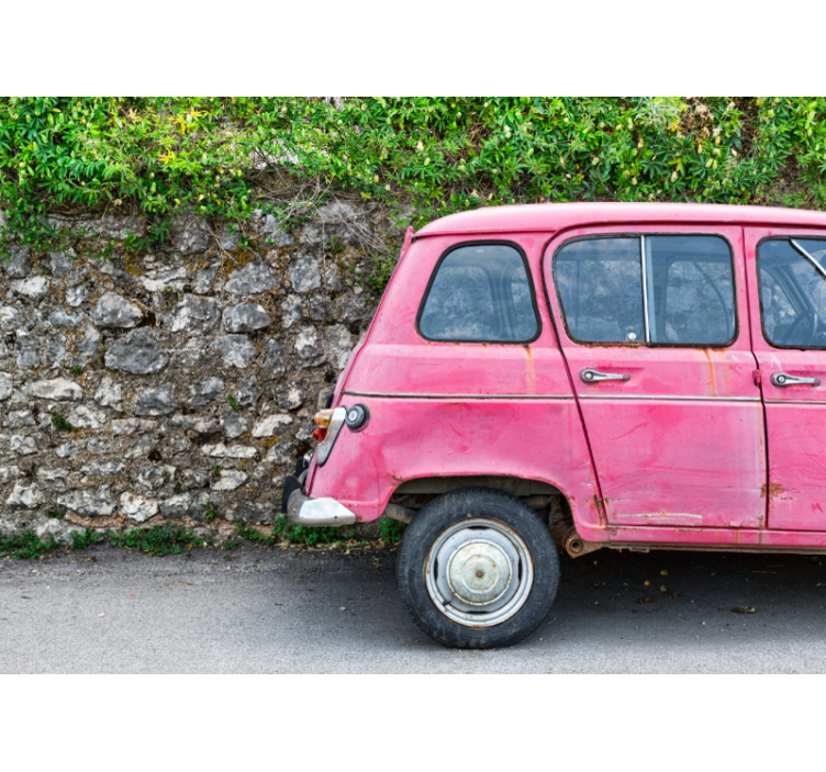 Vintage Pink Car vehicle wall mural - TenStickers