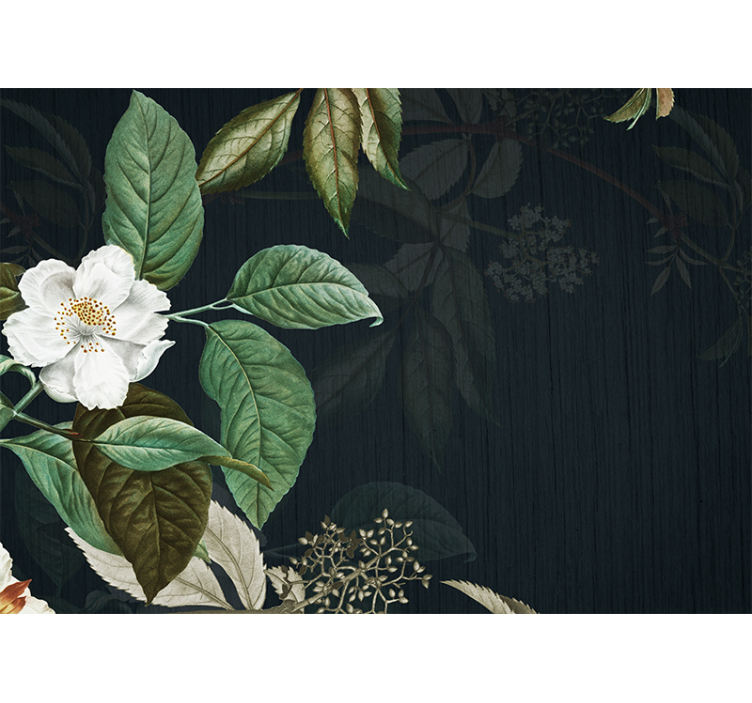 Elegant White Blossom flower mural - TenStickers