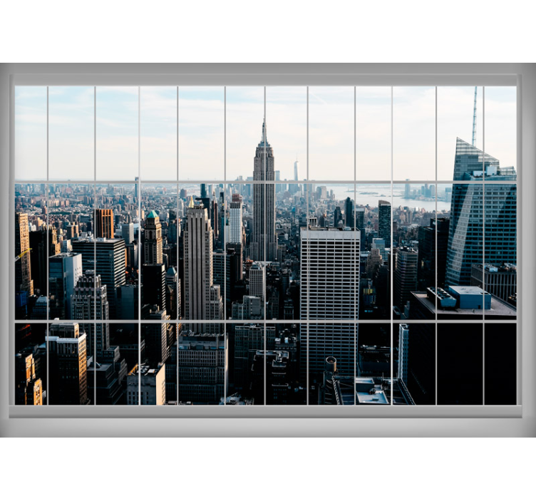 New york wall mural empire state view - TenStickers