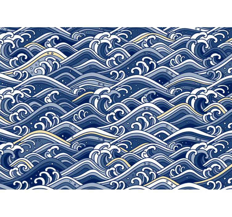 Under the sea mural flowing ocean waves - TenStickers