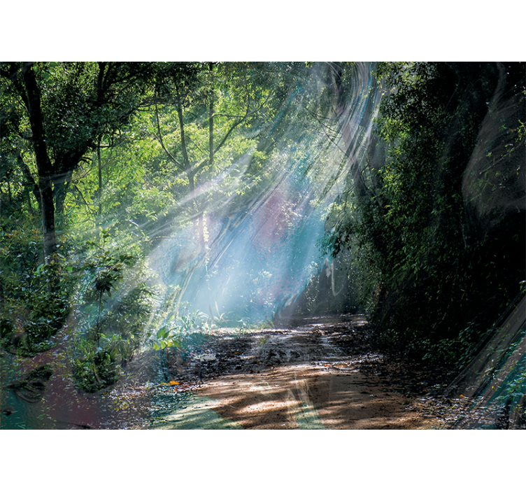 3D depth effect forest nature wall mural - TenStickers