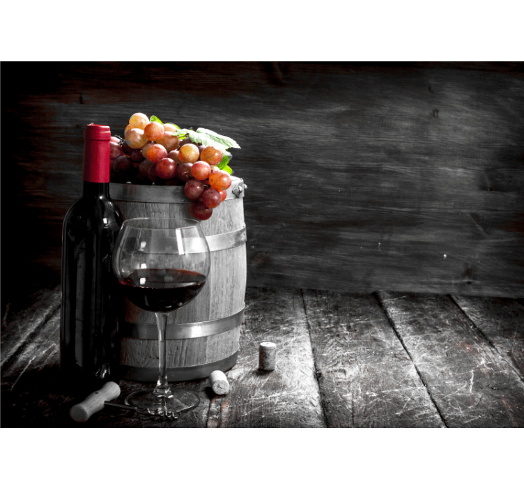 Wine and Grapes wall mural - TenStickers