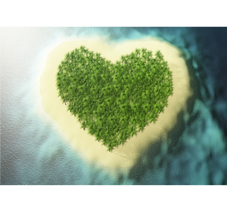 Romantic wall mural heart shaped oasis - TenStickers