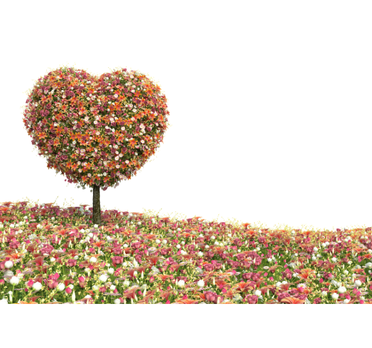 Heart-Shaped Floral Tree flower mural - TenStickers