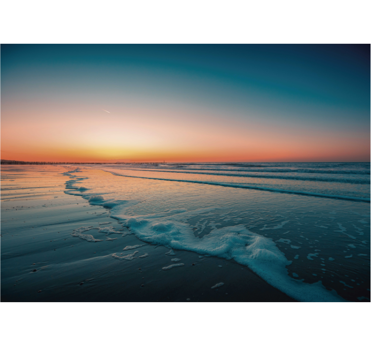 view of the ocean living room wall mural - TenStickers