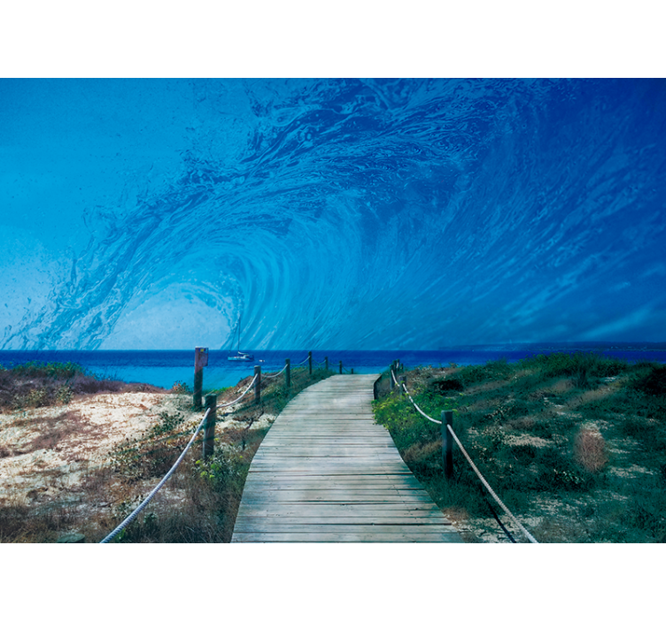 Ocean Wave Pathway under the sea mural - TenStickers