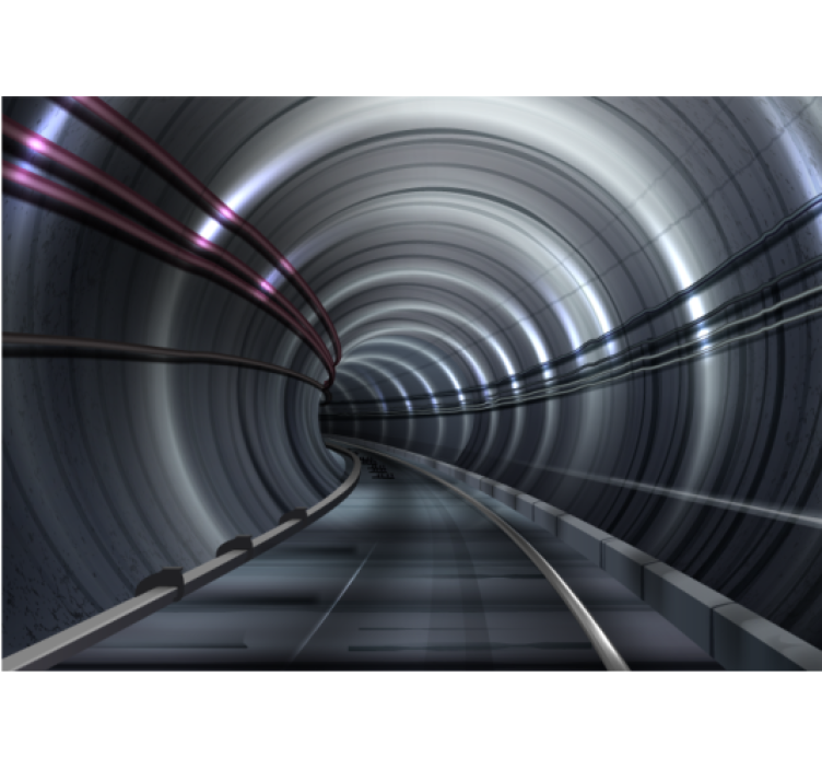 Vehicle wall mural futuristic subway tunnel - TenStickers
