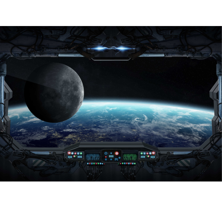 Space views 3D effect Wall Mural - TenStickers