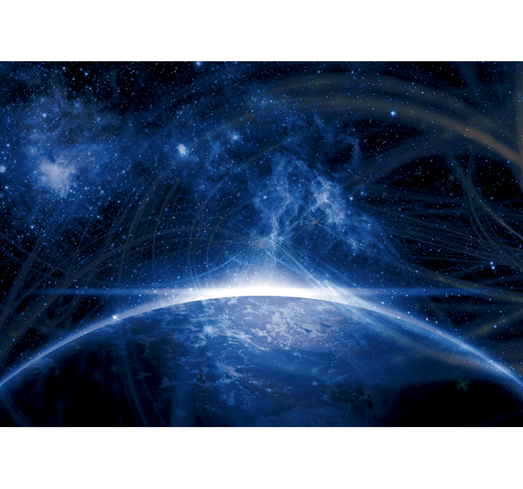 Earth from space energy flow space wall mural - TenStickers