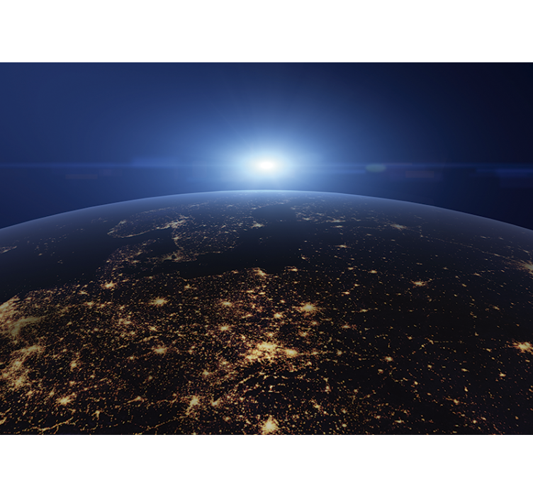 World map mural earth's night view - TenStickers