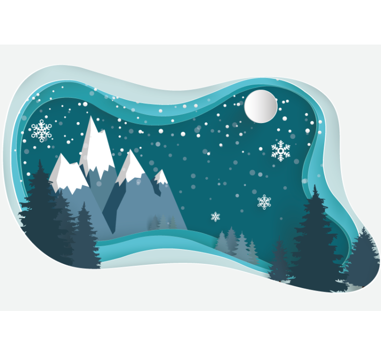 Chilly Alpine Landscape mountain wall mural - TenStickers