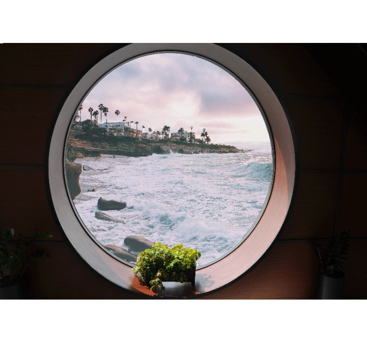 Landscape mural coastal wave scene - TenStickers