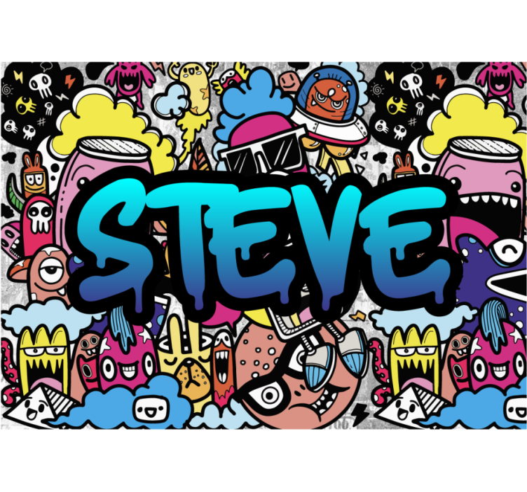 Customisable graffiti name custom wall mural - TenStickers
