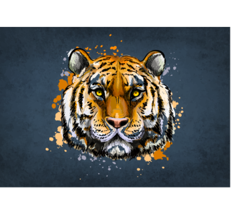 Majestic tiger portrait wall mural - TenStickers