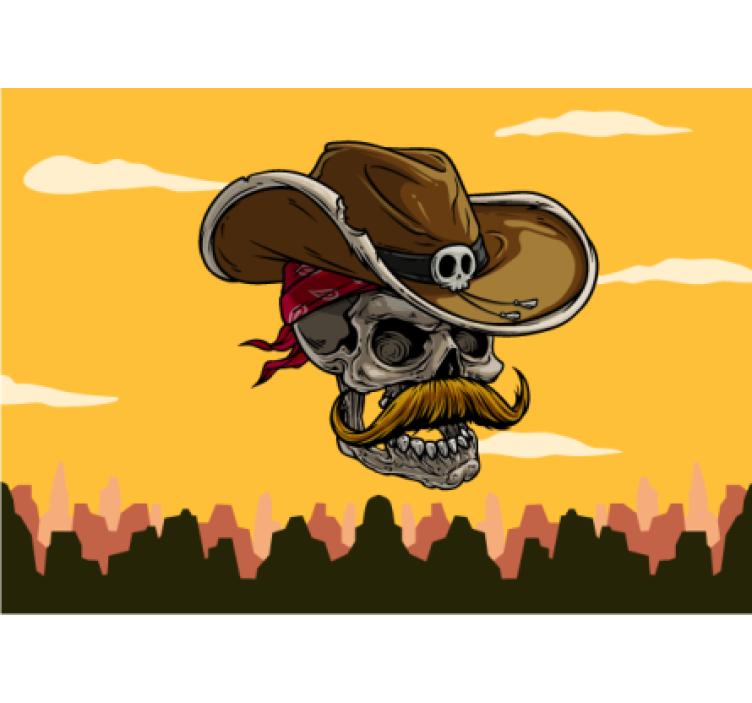 Cowboy Skull Design urban wall mural - TenStickers