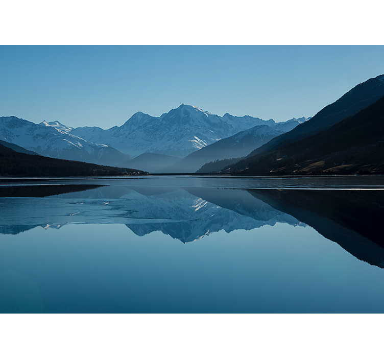 Mountain wall mural serene mountain reflections - TenStickers