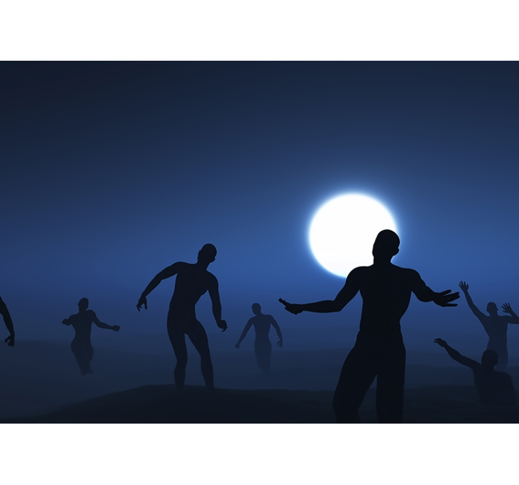Fantasy wall mural silhouetted figures in moonlight - TenStickers