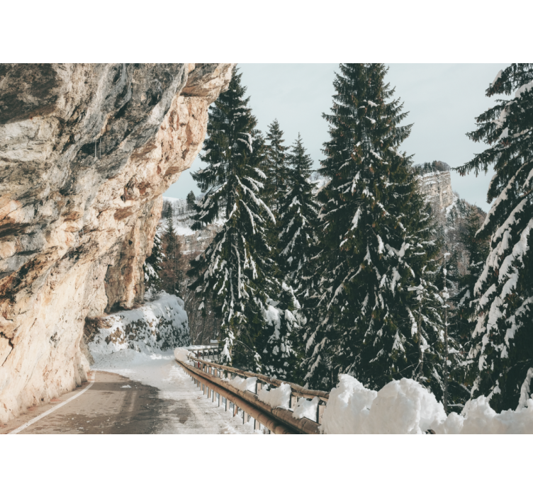 Winter Pine Scenery landscape mural - TenStickers
