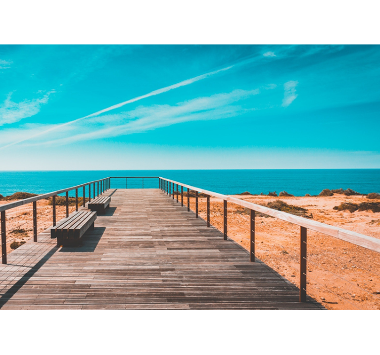 Coastal Boardwalk View landscape mural - TenStickers
