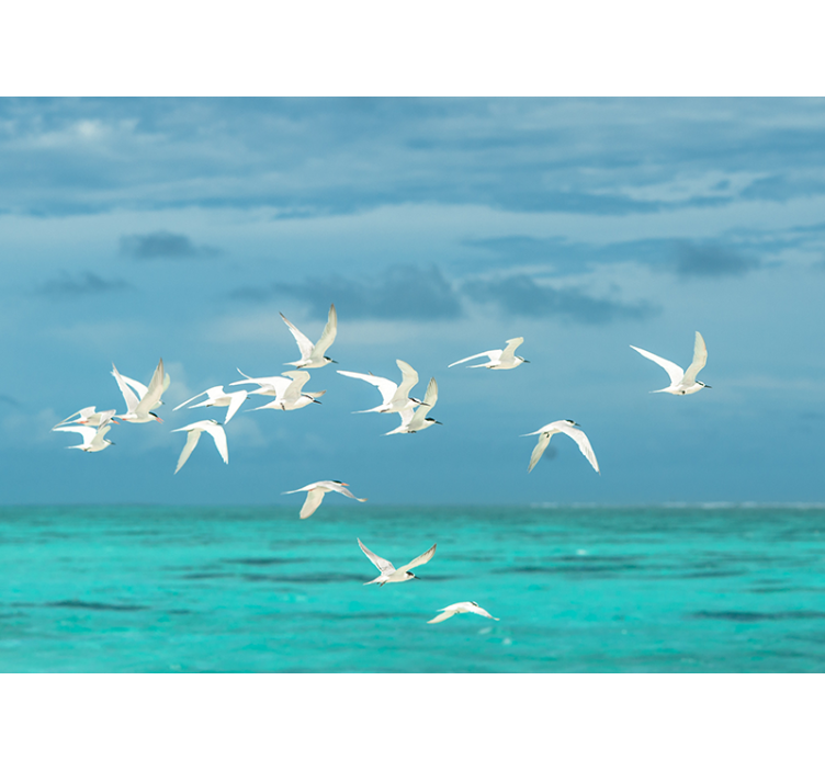 Nature wall mural flying birds scene - TenStickers