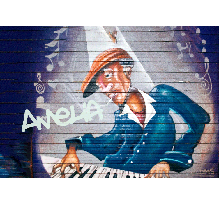 Musician with Hat urban wall mural - TenStickers